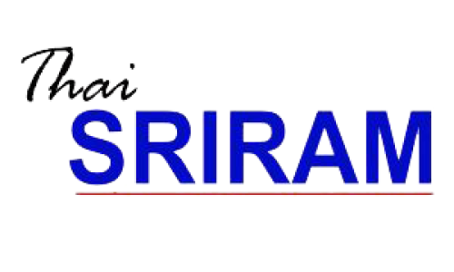 Logo della compagnia di traghetti Thai Sriram con testo blu e scritta thailandese a mano