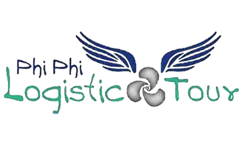 Logo Phi Phi Logistic Tour con elica alata nei colori blu e verde acqua