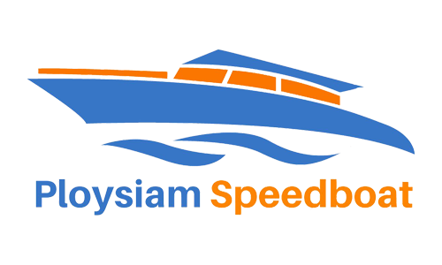 Logo Ploysiam Speedboat con barca stilizzata blu e arancione e nome dell'azienda